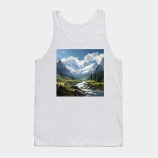 Enchanting Mountain Landscape Tank Top